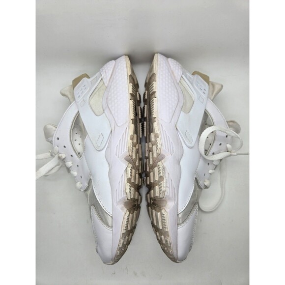 Nike Air Huarache Run Shoes Men's 8 Triple White Athletic Running Gym Sneakers - Picture 6 of 8